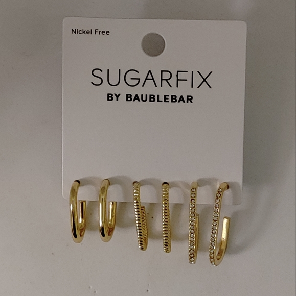 Sugarfix by Baublebar Gold Huggie Hoop Earring Set - 3pc - Picture 3 of 9